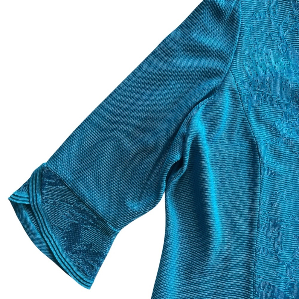 Ming Wang Vibrant Blue Textured Tonal Knit Split sleeve Jacket Size 2X - Picture 4 of 14